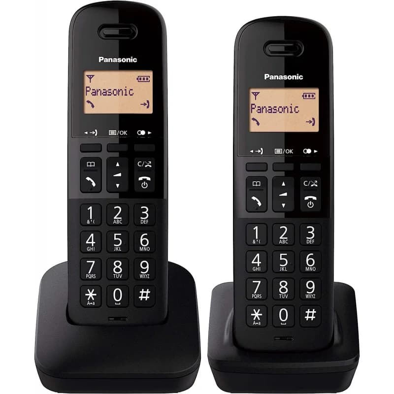טלפון אלחוטי Panasonic KXTGB612 פנסוניק (2 שלוחות) שחור
